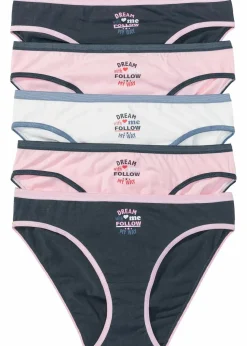 Damen bonprix Wäsche·Baumwollunterwäsche|Wäsche·Höschen|Slip (5er Pack)