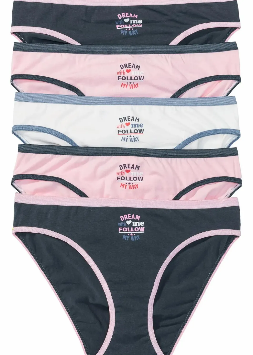 Damen bonprix Wäsche·Baumwollunterwäsche|Wäsche·Höschen|Slip (5er Pack)