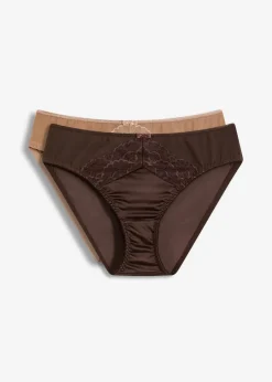 Damen bonprix Wäsche·Dessous|Wäsche·Höschen|Slip mit Glanzeffekt (2er Pack)