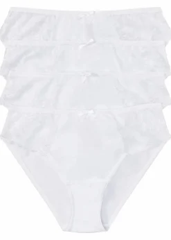 Sale Slip mit Spitze (4er Pack) Damen Höschen|Baumwollunterwäsche