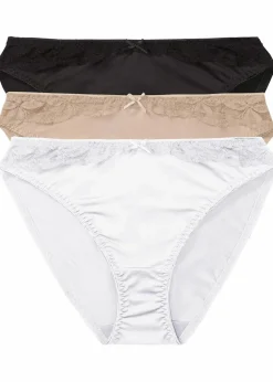 Damen bonprix Nachhaltigere Materialien|Höschen|Slip mit Spitze (3er Pack)