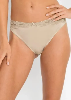 Damen bonprix Nachhaltigere Materialien|Höschen|Slip mit Spitze (3er Pack)