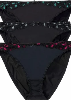 New Slip mit Spitze (3er Pack) Damen Wäsche·Dessous|Wäsche·Höschen