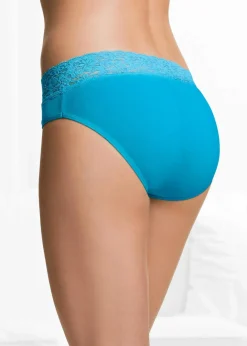 Damen bonprix Höschen|Baumwollunterwäsche|Slip mit Spitze (5er Pack)
