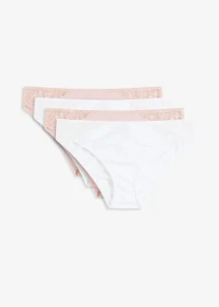 Slip mit Spitze (4er Pack) Damen Wäsche·Baumwollunterwäsche|Wäsche·Höschen
