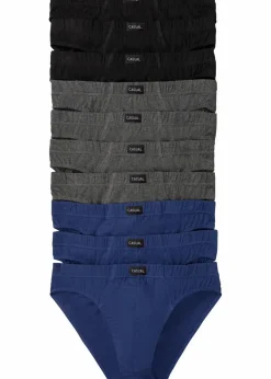 Herren bonprix Große Größen|Wäsche|Slip mit weicher Baumwolle (10er Pack)