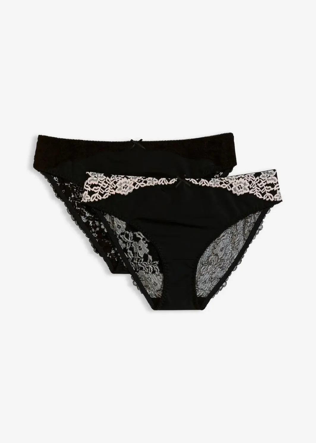 Damen bonprix Wäsche·Dessous|Wäsche·Höschen|Slip mit zarter Spitze (2er Pack)