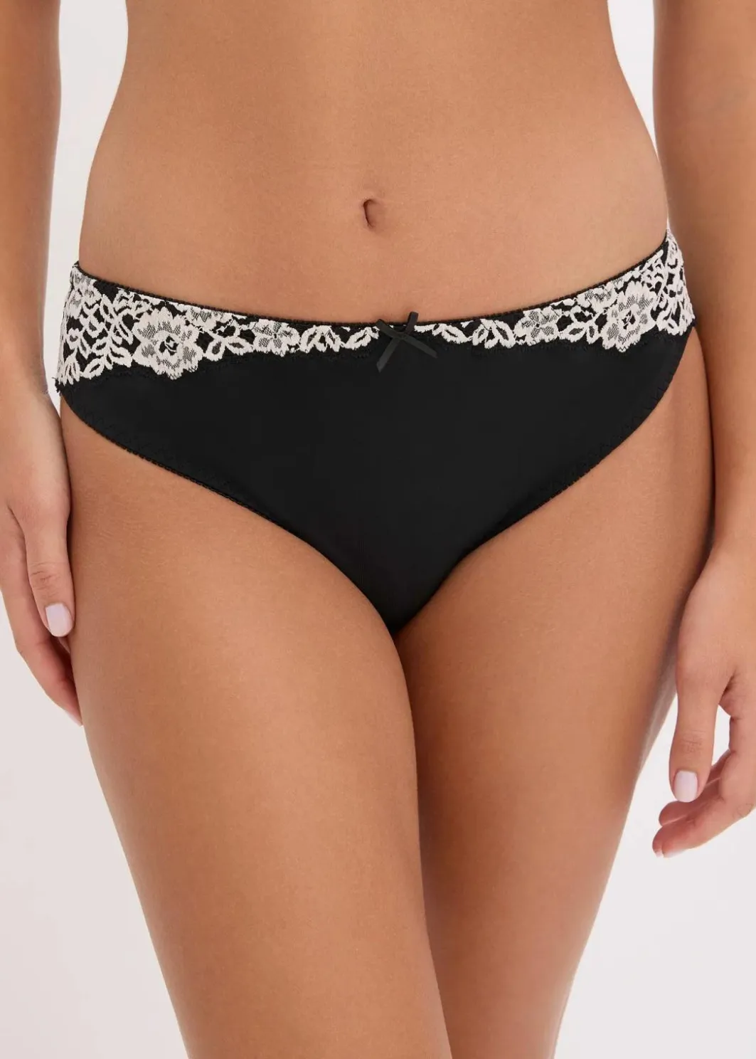 Damen bonprix Wäsche·Dessous|Wäsche·Höschen|Slip mit zarter Spitze (2er Pack)