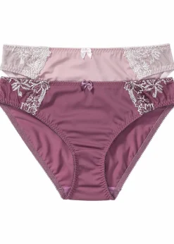 Online Slip mit zarter Stickerei (2er Pack) Damen Höschen|Dessous