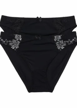 Damen bonprix Wäsche·Dessous|Wäsche·Höschen|Slip mit zarter Stickerei (2er Pack)