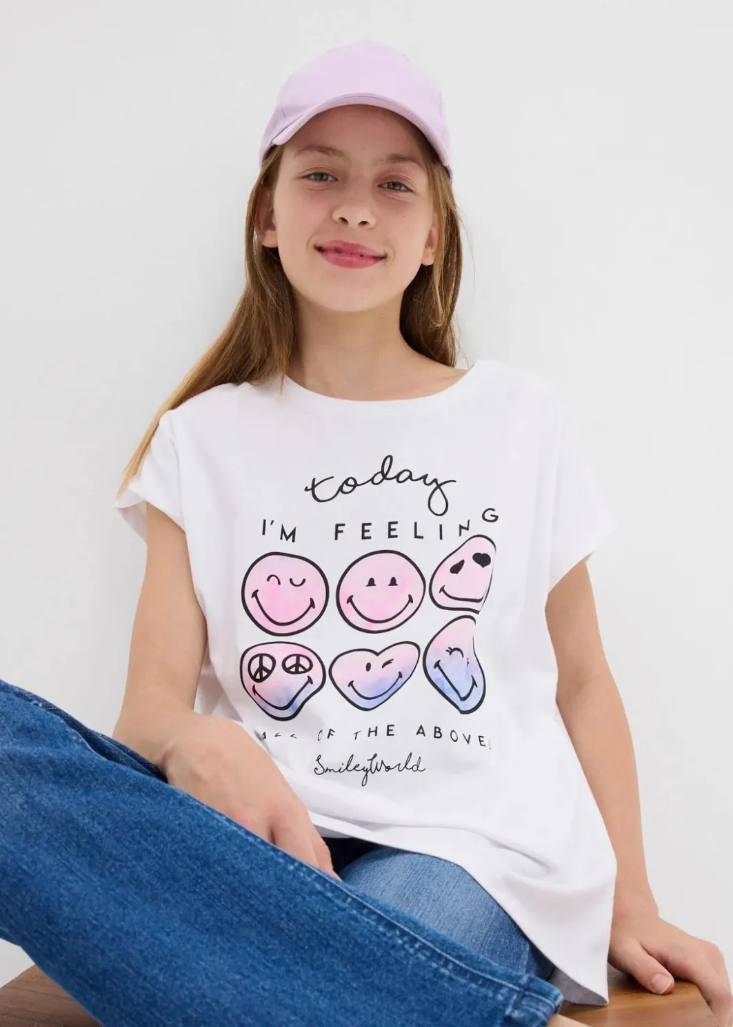 Kinder SmileyWorld Mädchen 9-16 Jahre·Shirts & Blusen|Smiley Shirt aus reiner Baumwolle