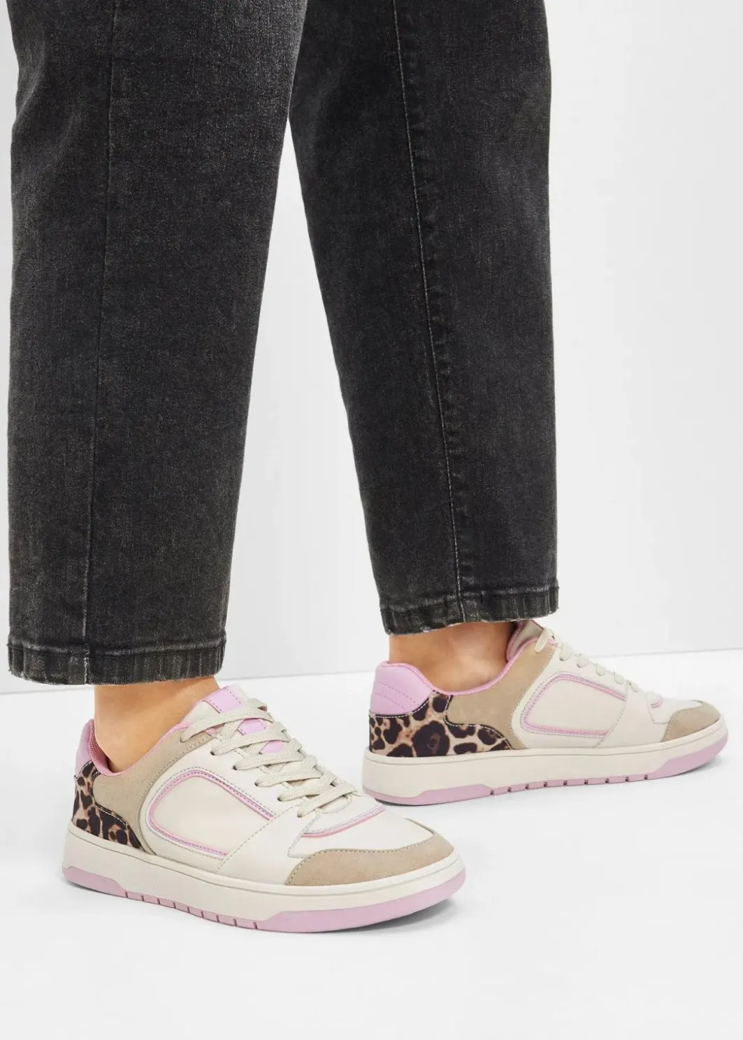 Damen bonprix Sneaker|Sneaker mit Animal-Details