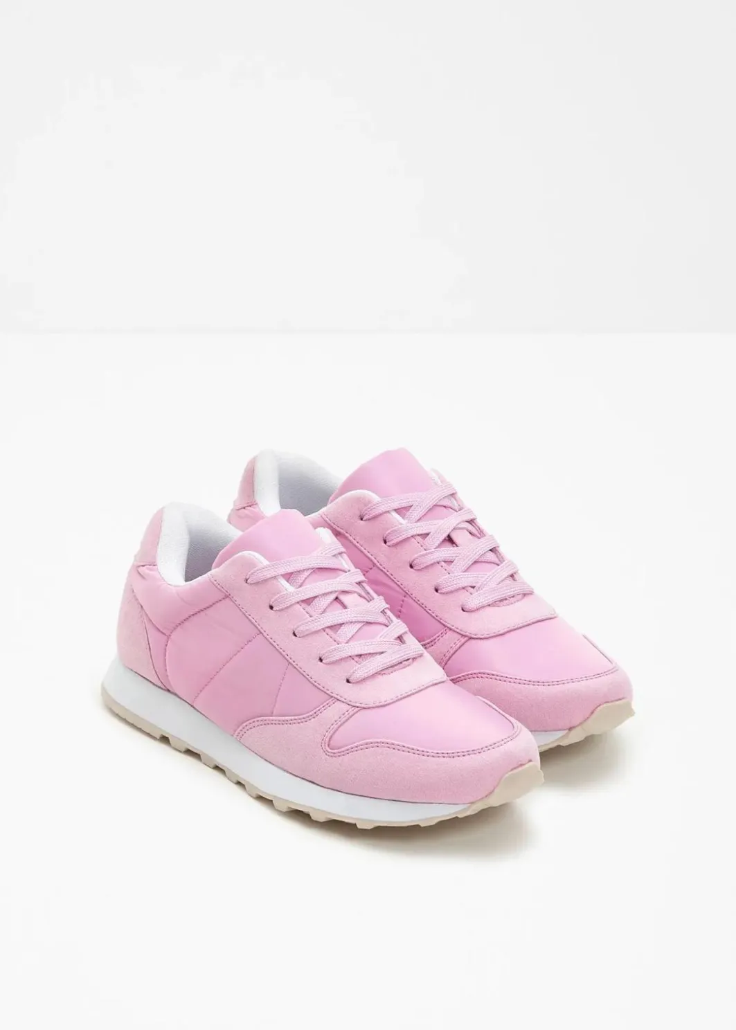 Damen bonprix Sneaker|Sneaker mit Satin-Einsatz