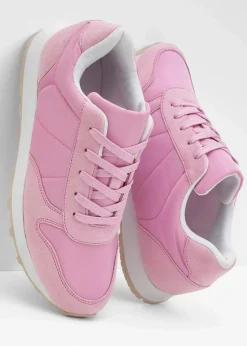 Damen bonprix Sneaker|Sneaker mit Satin-Einsatz
