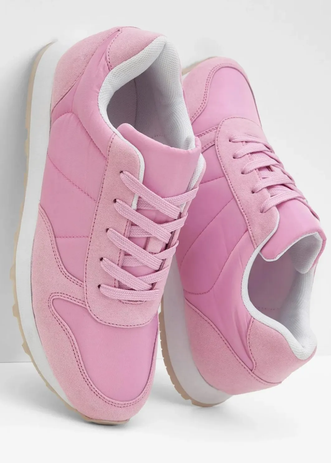 Damen bonprix Sneaker|Sneaker mit Satin-Einsatz
