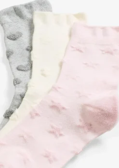 Damen bonprix Socken & Strumpfhosen|Socken mit Frottee-Muster und druckfreiem Bündchen (3er Pack), soft touch