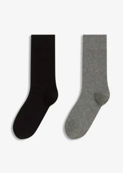 Damen bonprix Nachhaltigere Materialien|Homewear|Socken mit Merino-Bio-Baumwoll-Mischung (2er Pack)