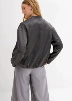 Damen bonprix Jacken & Mäntel|Bekleidung·Hosen|Softblouson aus glänzendem Viskose-Mix
