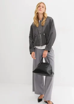 Damen bonprix Jacken & Mäntel|Bekleidung·Hosen|Softblouson aus glänzendem Viskose-Mix