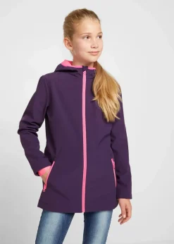 Clearance Softshelljacke mit Kapuze, wasserabweisend Kinder Mädchen 2-8 Jahre·Nachhaltigere Materialien|Mädchen 9-16 Jahre·Nachhaltigere Materialien