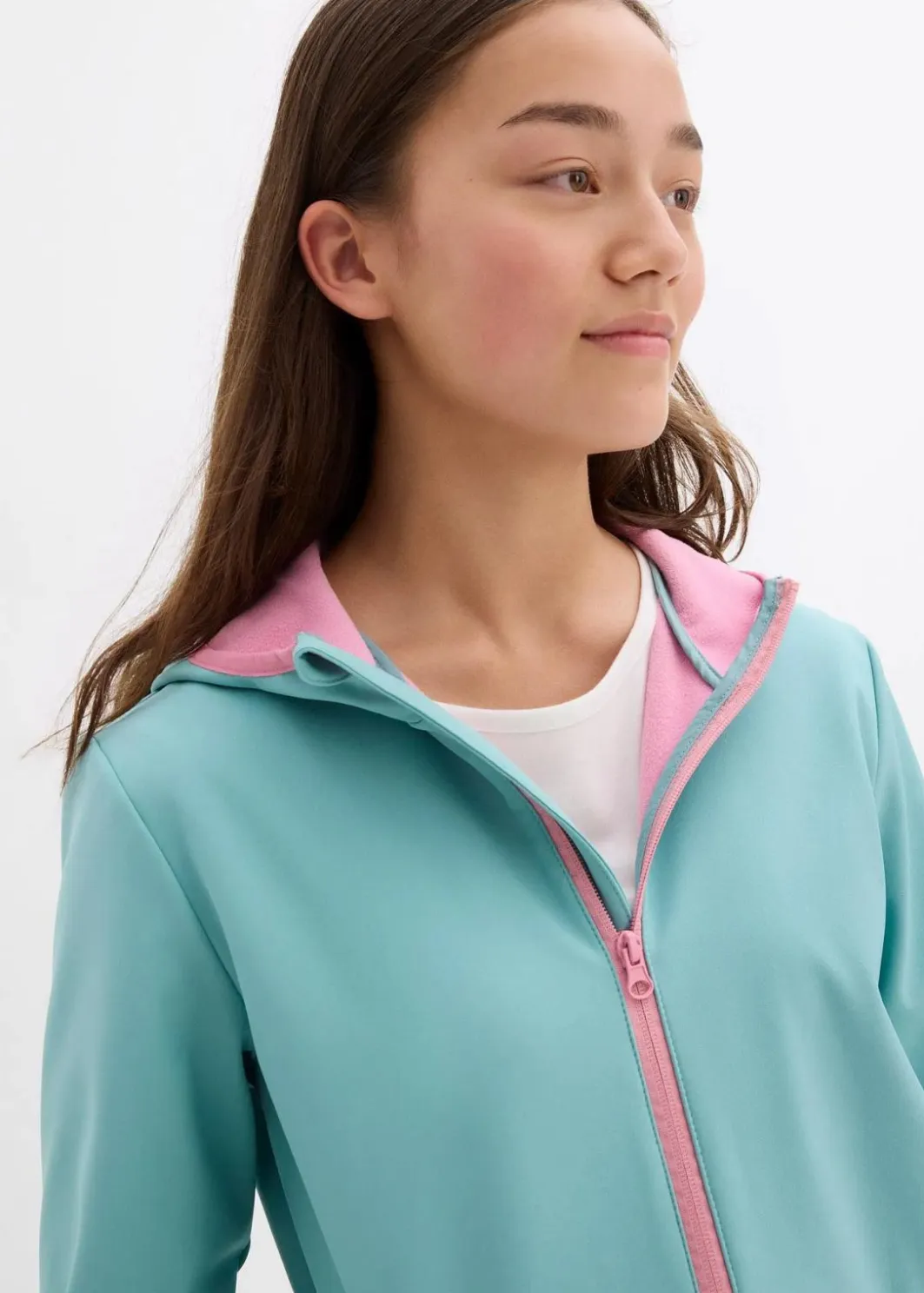 Kinder bonprix Mädchen 2-8 Jahre·Nachhaltigere Materialien|Mädchen 9-16 Jahre·Nachhaltigere Materialien|Softshelljacke mit Kapuze, wasserabweisend