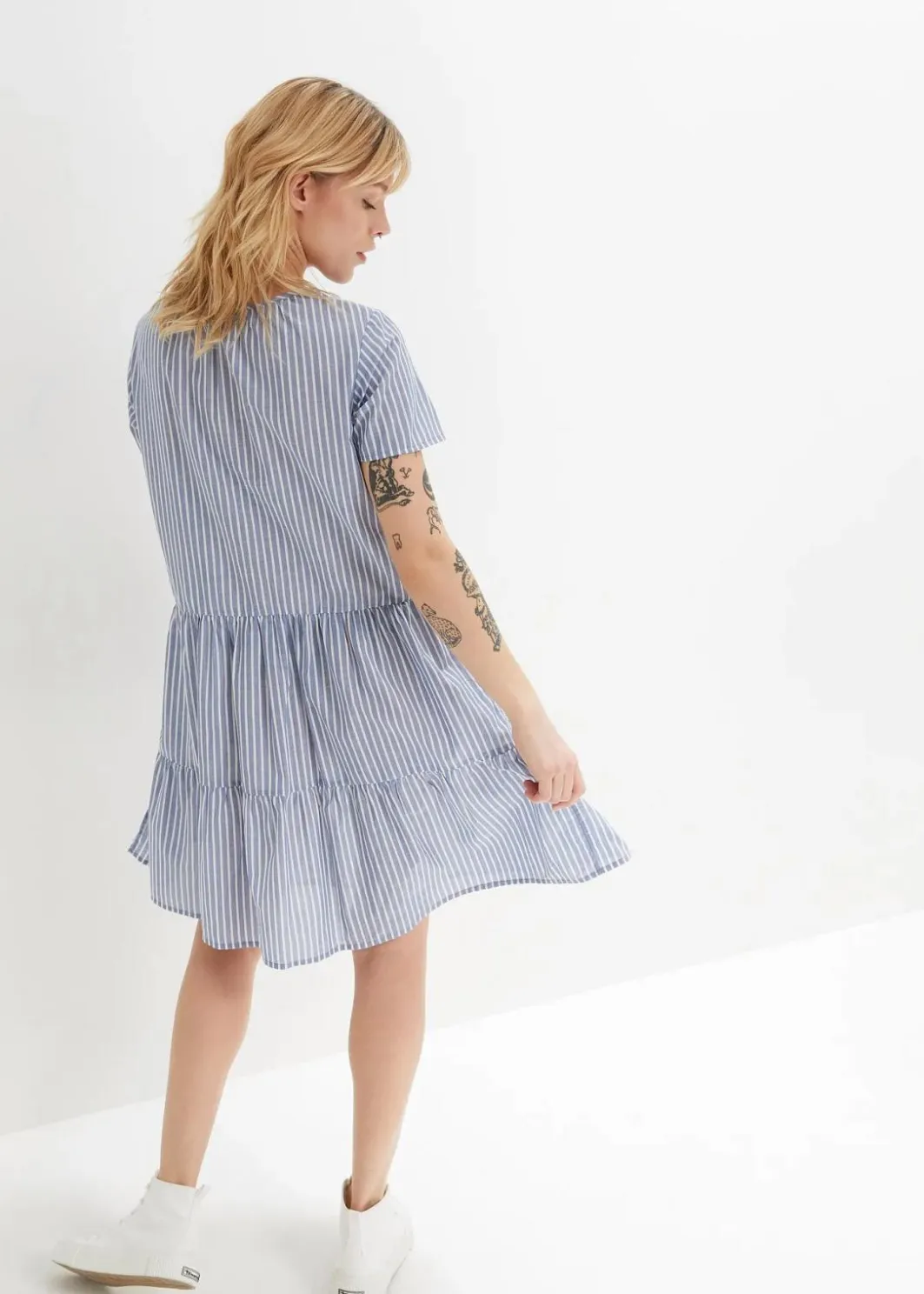 Damen bonprix Bekleidung·Pullover & Strickjacken|Kleider|Sommer-Tunika-Kleid aus reiner Baumwolle