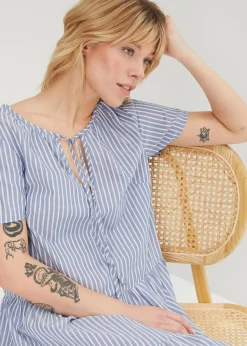 Damen bonprix Bekleidung·Pullover & Strickjacken|Kleider|Sommer-Tunika-Kleid aus reiner Baumwolle
