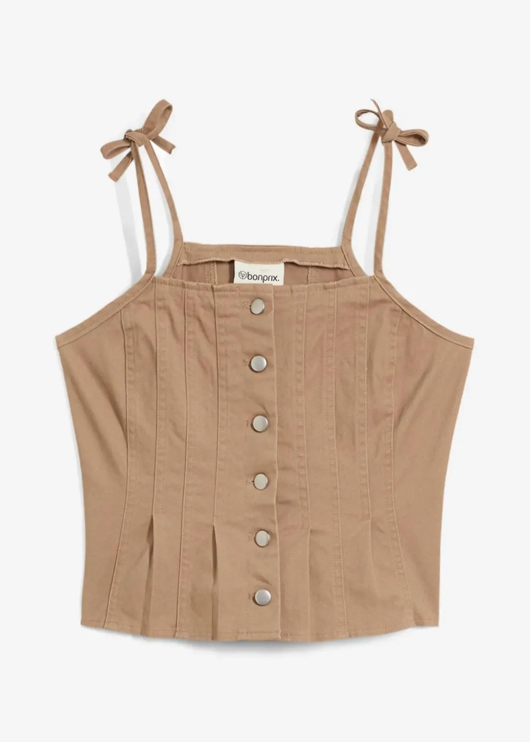 Damen bonprix Zweiteiler & Sets|Shirts & Tops|Spaghettiträger-Top aus elastischem Baumwoll-Mix