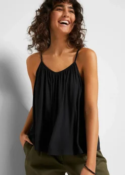 Damen bonprix Nachhaltigere Materialien|Shirts & Tops|Spaghettiträger-Top aus fließender Viskose