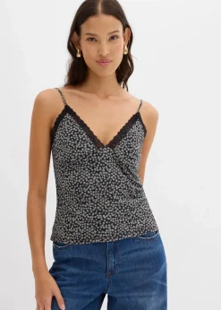 Damen bonprix Shirts & Tops|Spaghettiträger-Top aus Mesh