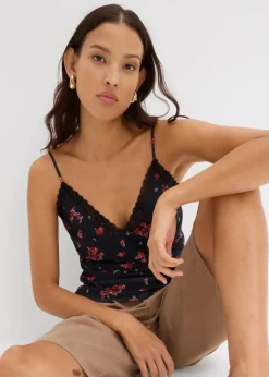 Best Spaghettiträger-Top aus Mesh Damen Shirts & Tops