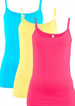 New Spaghettiträger-Top aus reiner Baumwolle (3er Pack) Damen Shirts & Tops|Basics