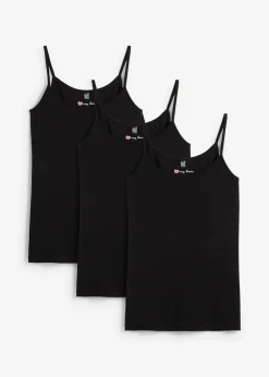 Damen bonprix Wäsche·Unterhemden|Bekleidung·Röcke|Spaghettiträger-Top aus reiner Baumwolle (3er Pack)