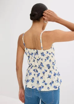 Damen bonprix Shirts & Tops|Spaghettiträger-Top aus strukturiertem Crêpe