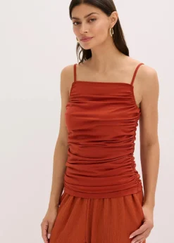 Damen bonprix Shirts & Tops|Spaghettiträger-Top mit Raffungen