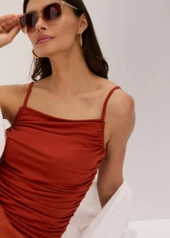 Damen bonprix Shirts & Tops|Spaghettiträger-Top mit Raffungen