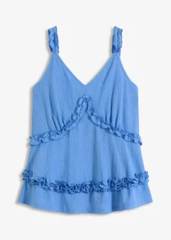 Hot Spaghettiträger-Top mit Rüschen Damen Shirts & Tops