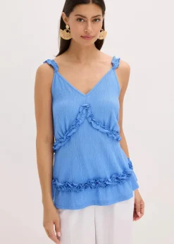 Hot Spaghettiträger-Top mit Rüschen Damen Shirts & Tops