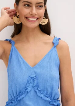 Hot Spaghettiträger-Top mit Rüschen Damen Shirts & Tops