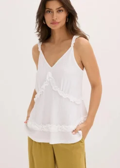 Hot Spaghettiträger-Top mit Rüschen Damen Shirts & Tops