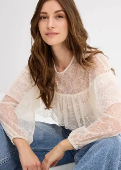 Damen bonprix Bekleidung·Jacken & Mäntel|Blusen & Tuniken|Spitzenbluse