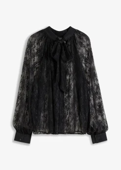 New Spitzenbluse mit leichter Transparenz Damen Bekleidung·Jacken & Mäntel|Blusen & Tuniken