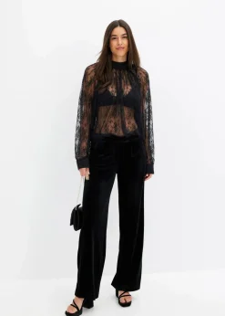 New Spitzenbluse mit leichter Transparenz Damen Bekleidung·Jacken & Mäntel|Blusen & Tuniken