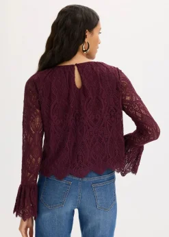 New Spitzen-Bluse mit Volants Damen Bekleidung·Jacken & Mäntel|Blusen & Tuniken