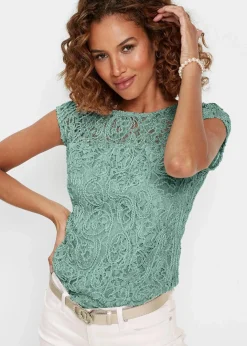 Hot Spitzen-Blusenshirt Damen Blusen & Tuniken|Bekleidung·Jacken & Mäntel