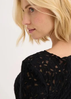 Damen bonprix Shirts & Tops|Spitzenbody mit flauschiger Oberfläche