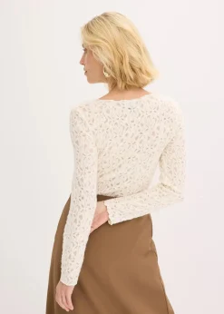 Hot Spitzenbody mit flauschiger Oberfläche Damen Shirts & Tops