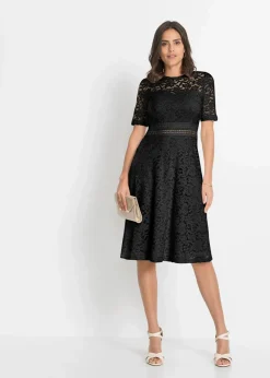 Damen bonprix Festliche Mode|Kleider|Spitzenkleid mit Häkeleinsatz