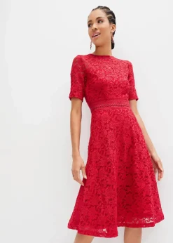 Damen bonprix Bekleidung·Pullover & Strickjacken|Kleider|Spitzenkleid mit Häkeleinsatz