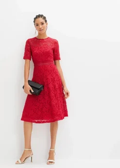 Damen bonprix Bekleidung·Pullover & Strickjacken|Kleider|Spitzenkleid mit Häkeleinsatz
